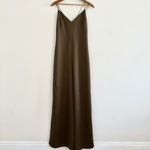 Whistles Midnight Green Silk Night Slip/jumpsuit